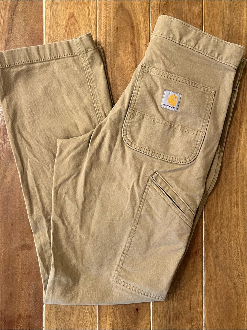 Carhartt Rugged Flex Relaxed Fit Canvas Work Pants Tan Khaki BN2291-M 28x32 - Picture 7 of 8